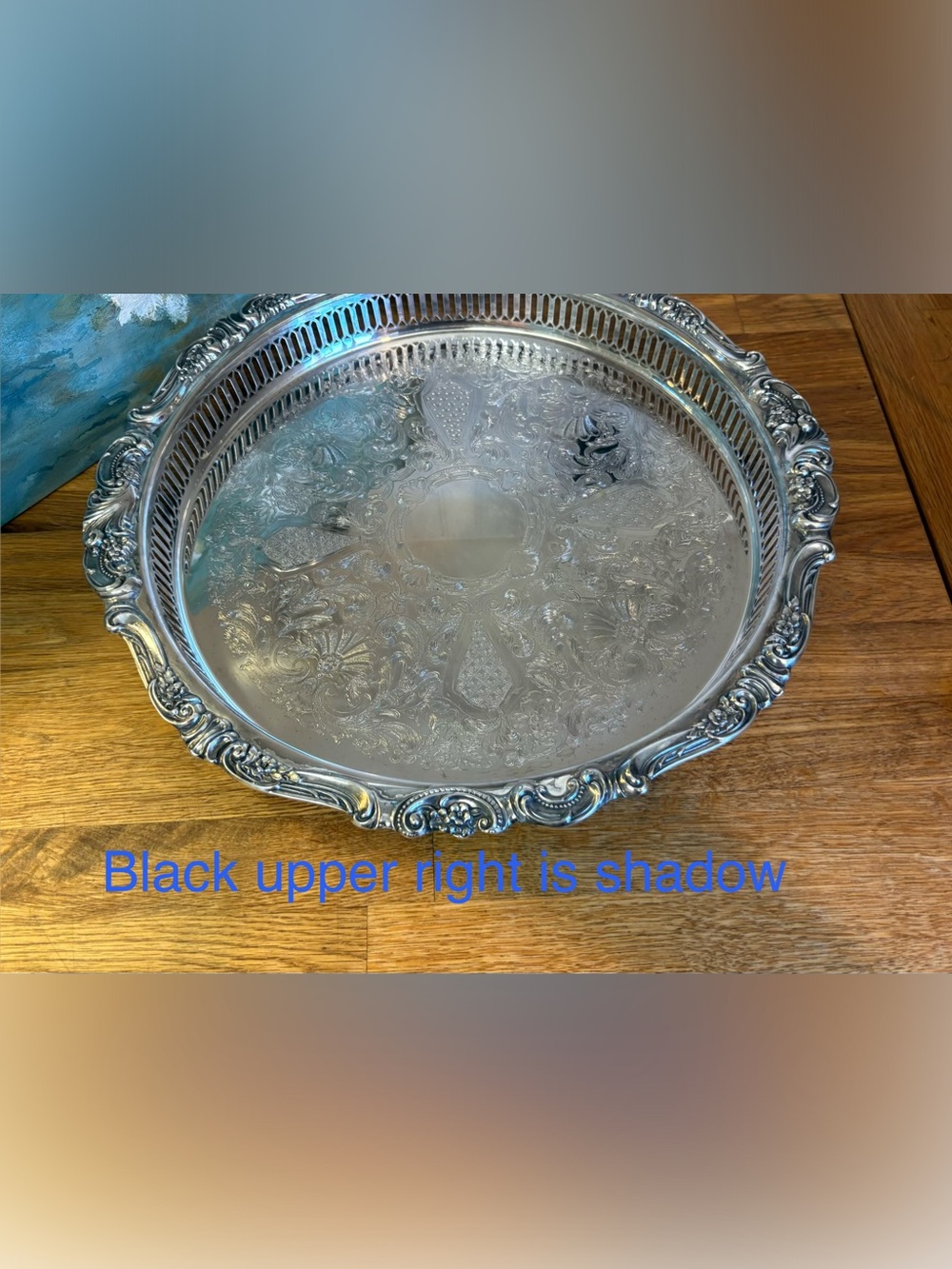Vintage Wallace Baroque Silverplate Tray 13.25” - Picture 6 of 15
